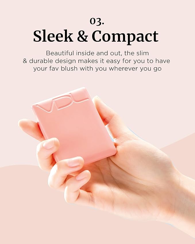 VDL Cheekstain Pastel Blush for Cheeks (Hey, Gorgeous, 0.2oz) - Lightweight, Velvet Powder Formula - Seamless, Long-Lasting, Natural-Looking Glow | Korean Makeup-VivaGrace Women