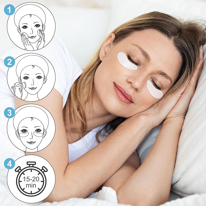 Under Eye Patches 2 Pairs, Silicone Reusable Eye Patches, Under Eye Mask for Skin Care Effect to Reduce Wrinkles and Fine Lines (Black, White)-VivaGrace Women