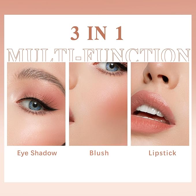 Blush Stick for Cheeks Makeup,Waterproof Cream Blush Face Stick Multi-Use Lip and Cheek Tint,Matte Finish Lightweight Easy to Blend Natural Cream Blusher for All Skin Tones-Glistening Peach-VivaGrace Women