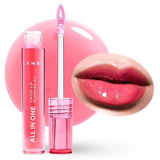 All-in-One Lip Oil - Lightweight, Tinted, Plumping, Hydrating Lip Gloss - Lip Balm for Day & Night Use, Long-Lasting Lip Stain, Lip Glow Oil, No-Sticky Gloss, Lip Plumper Tint - Peachy №401-VivaGrace Women