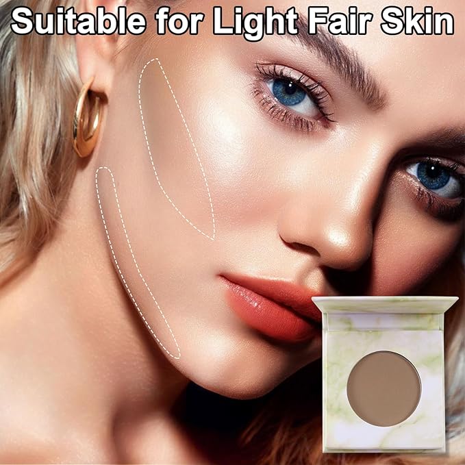 Matte Contour Palette, Face Sculpting Grey Contour Powder Palette for Light Fair Skin, Cool Toned Face Bronzer Makeup Contouring Palette, Buildable Matte Bronzer, 02#Dark Brown-VivaGrace Women