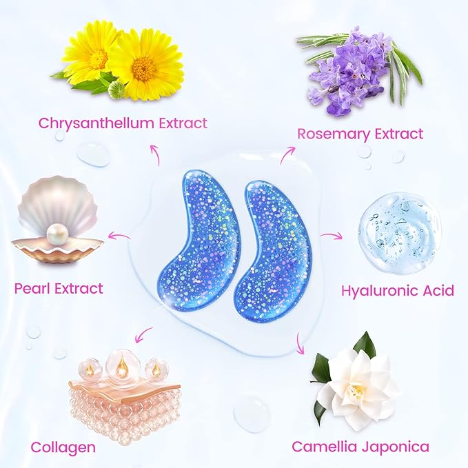 Eye Masks (36 Pairs) - Under Eye Patches for Relieves Dark Circles, Fine Lines and Puffiness, Revitalizing Eye Gel Pads - Ideal for Daily Skin Care & Gift Choice-VivaGrace Women