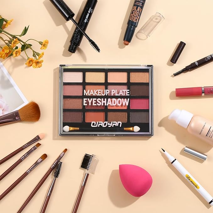 All in One Makeup Kit For Women Girls Teens Makeup set 16 Colors Eyeshadow Palette Foundation Eyeliner Contouring Stick Lip Gloss Eyebrow Mascara Makeup Brushes Makeup Gift Sets-VivaGrace Women