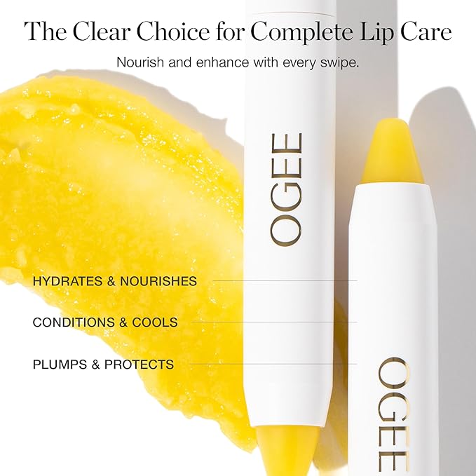 Ogee Sculpted Lip Oil - Lip Stain Made with 100% Organic Coconut Oil, Jojoba Oil, and Vitamin E - Best as Lip Balm or Overnight Lip Treatment - CLEAR-VivaGrace Women