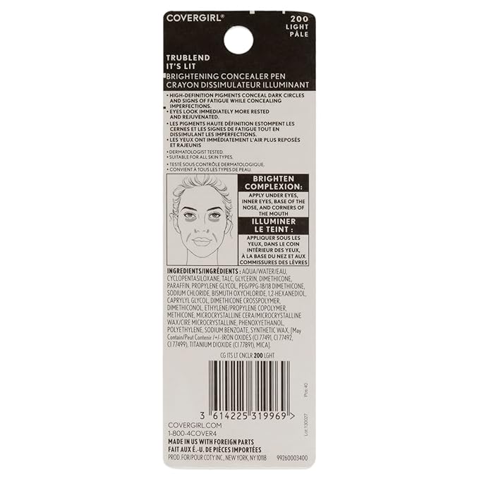 COVERGIRL Trublend It's Lit Concealer, Light L3-l7, 0.10 Ounce-VivaGrace Women
