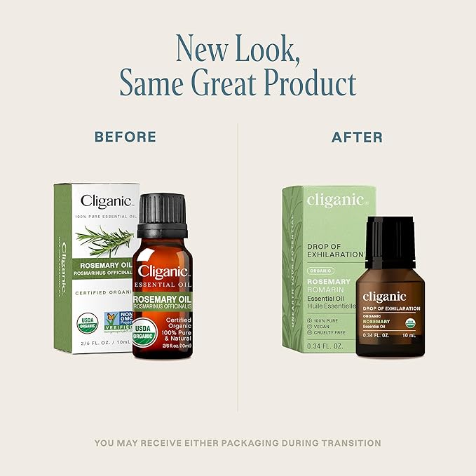 Cliganic Organic Rosemary Essential Oil, 100% Pure Natural, for Hair, Skin, Aromatherapy | Non-GMO Verified (Packaging May Vary)-VivaGrace Women