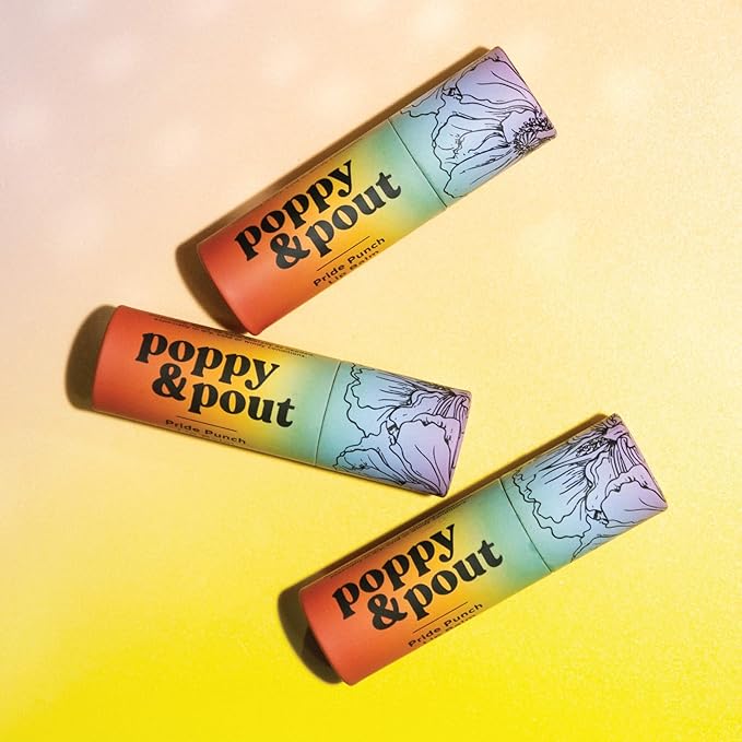 Poppy & Pout Pride Punch Jumbo Lip Balm | All Natural Lip Balms & Moisturizers | Hydrates with Beeswax, Vitamin E, Organic Coconut Oil | Cruelty-Free | Lip Balm in Recyclable Cardboard Tube-VivaGrace Women