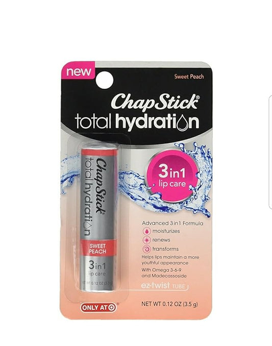 ChapStick Total Hydration 3 in 1 Sweet Peach 2 PACK-VivaGrace Women