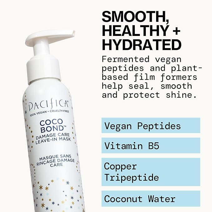 PACIFICA Beauty, Coco Bond Damage Care Leave-In Repair Mask Treatment, Dry & Damaged Hair from Bleach, Color, Chemical Services, Chlorine, & Heat, Coconut, Vegan-VivaGrace Women