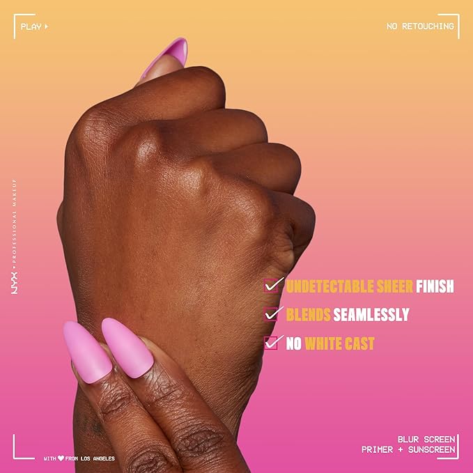 NYX PROFESSIONAL MAKEUP Blurscreen SPF 30 Primer, 3-in-1 Blurring Makeup Primer with Sunscreen, Vegan Formula with No White Cast or Greasy Feeling-VivaGrace Women