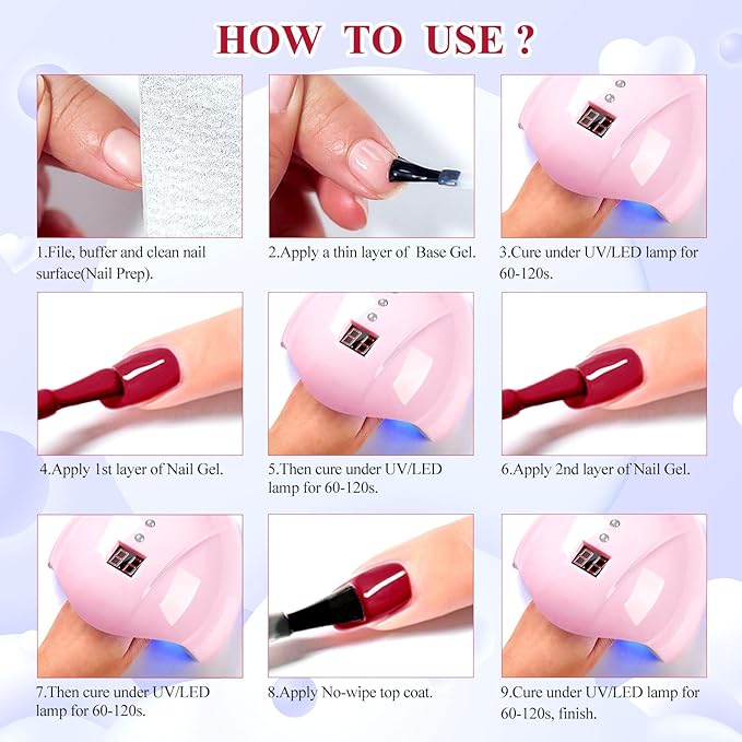 MEET ACROSS 12pcs Gel Nail Polish Set,Soak Off UV LED Lamp Gel Nail Polish Kit,Fashion Shimmer Nail Art Design Gifts for Women Manicure Salon (autumn scenery)