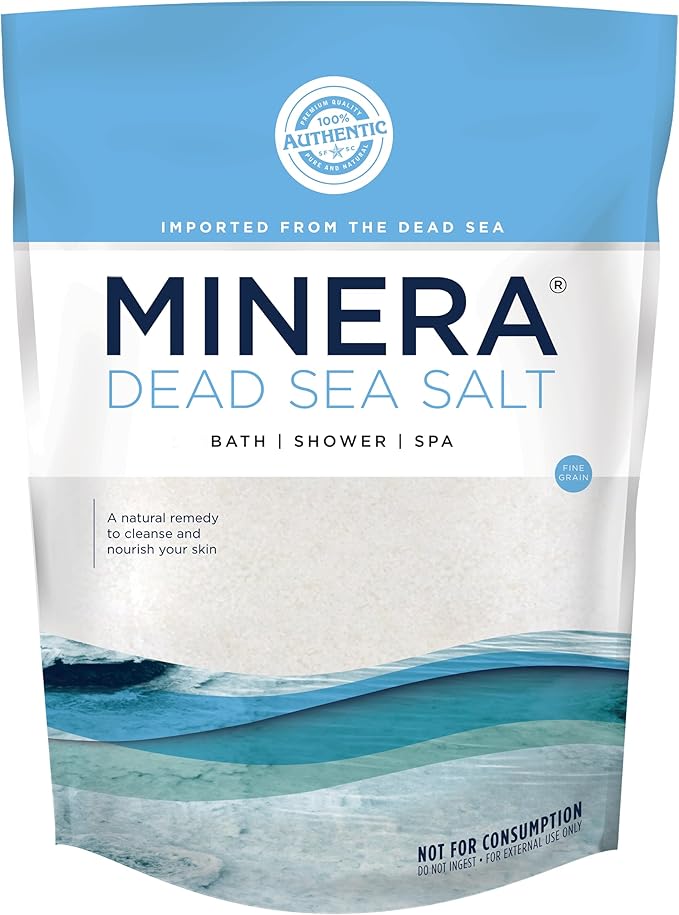 Minera Fine Grain Dead Sea Salt for Bath & Soaking – 19 lbs, Fast-Dissolving, 100% Pure & Natural, Unscented, Skin-Nourishing Bulk Sea Salt-VivaGrace Women