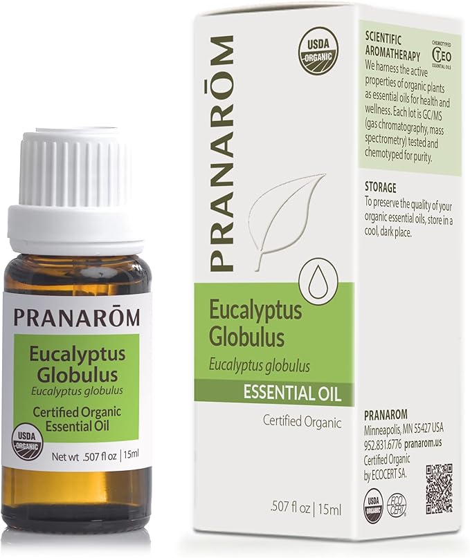 Pranarom USDA Certified Organic Eucalyptus Globulus Essential Oil (15ml), 100% Pure Undiluted Therapeutic Grade from Portugal for Aromatherapy, Diffuser, Topical Care, Relaxation-VivaGrace Women