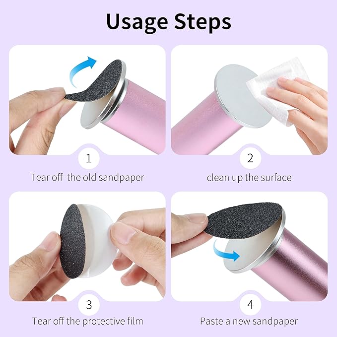 120PCS Fine 180 Grit Replaceable Sandpaper Discs for Electric Foot Callus Removers - 42mm Ultra-Soft Foot File Refills - Gentle Polishing & Baby-Smooth Finish-VivaGrace Women