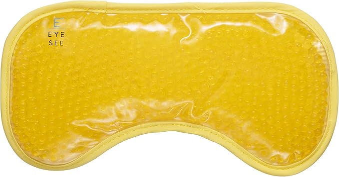 Plush Gel Eye Mask for Puffy Eyes, Yellow - Cold Eye mask to Treat Dark Circles, Sinuses, Dry Eyes, and for Allergy Relief - Microwave Safe for Heat Therapy-VivaGrace Women