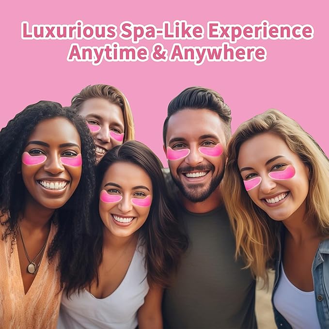 Eye Mask, Pink Rose Under Eye Patches (20 Pairs) Pink Rose Under Eye Masks Hyaluronic Acid Eye Patches for Dark Circles and Puffiness, Reduce Wrinkles and Fine Lines Under Eye Area - Pink-VivaGrace Women