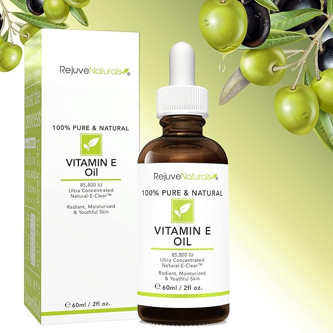 Vitamin E Oil - 100% Pure & Natural, 85,800 IU. Repair Dry, Damaged Skin from Surgery & Acne, Age Spots & Wrinkles. Boost Collagen for Moisturized, Youthful-looking Skin. d-alpha tocopherol, 2 Fl Oz-VivaGrace Women