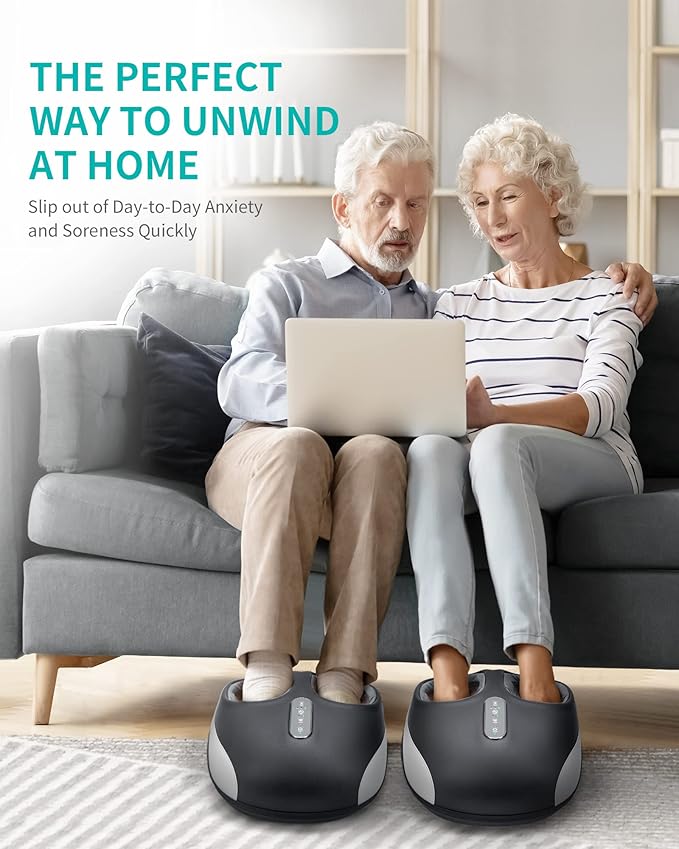 Nekteck Shiatsu Foot Massager with Heat for Neuropathy & Plantar Fasciitis, Electric Heated Feet Massager Machine for Pain Relief & Circulation, Birthday Christmas Gifts for Women Men Mom Dad Him Her-VivaGrace Women