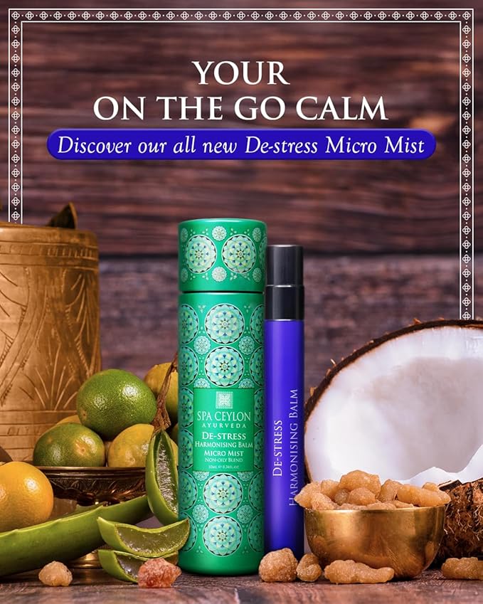 SPA CEYLON DE-STRESS Harmonising Balm micro mist | Instant Cooling Relief | Spray Bottle |Natural & Silicone-Free | Soothes Skin |Paraben-Free | Suitable for all skin types-VivaGrace Women