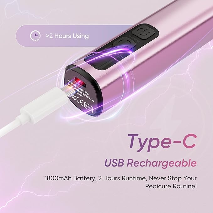 Electric Foot Callus Remover, 2in1 Rechargeable Foot File Callus Remover for Feet, 9 Speeds Foot Scrubber Dead Skin Pedicure Tools for Feet Heel Scraper for Cracked Heels with Sandpaper Discs-VivaGrace Women