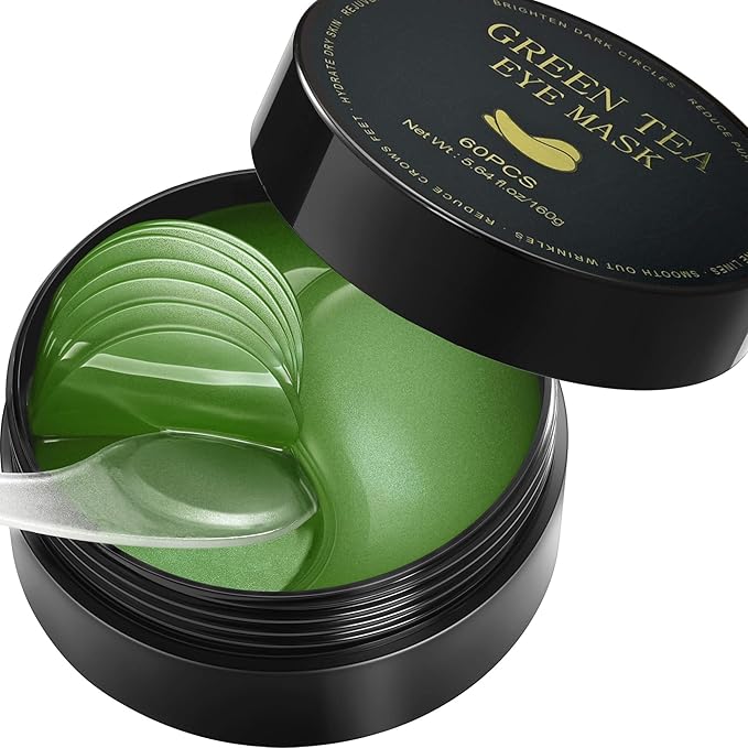 Under Eye Patches, Green Tea, 30 Pairs, Skin Treatment Masks for Dark Circles, Puffiness, Wrinkle, Hydrating Eye Mask, Anti-Ageing, Collagen, Plant Extract-VivaGrace Women