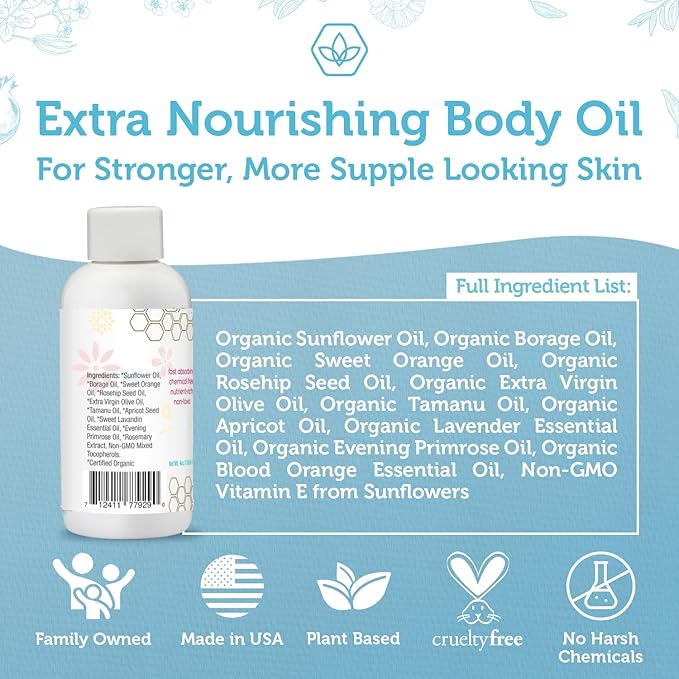 Era Organics Organic Stretch Mark Oil for Pregnancy - Extra Moisturizing Belly Oil for Pregnancy - Pregnancy Oil to Prevent Stretch Marks - Pregnancy Must Haves-VivaGrace Women