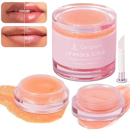 Lip Mask Overnight - Lip Sleeping Mask and Lip Scrub Exfoliator, Scrubber, Moisturizer, Balm and Hydrator for Lip Care, Therapy, Butter, Repair and Treatment for Dry, Cracked Lips-VivaGrace Women