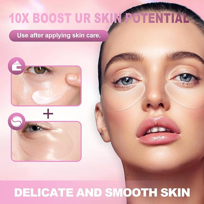 Under Eye Patches 6 PCS Silicone Reusable Eye Patches for Wrinkle, Puffiness Eyes, Dark Circles - Overnight Skin Facial Moisturizing Treatment for All Skin - Hypoallergenic Smile Line Pads-VivaGrace Women