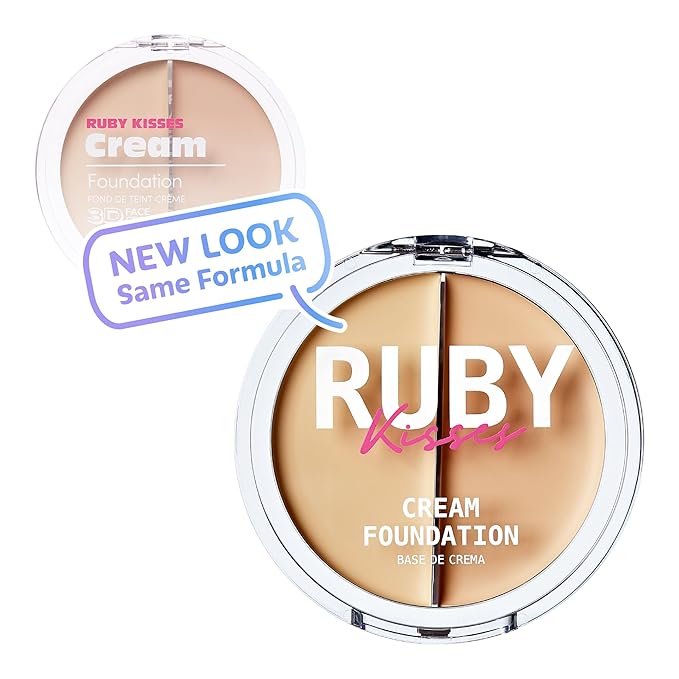 Ruby Kisses Cream Foundation 3D Face Creator 2-Color Foundation and Concealer, 12 Hour Wear Long Lasting, Medium to Full Coverage (Level 1)-VivaGrace Women