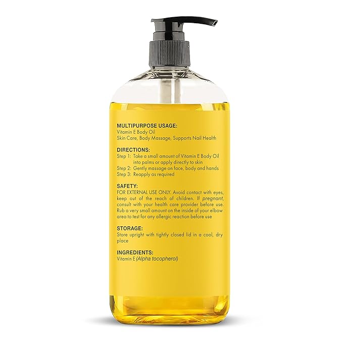 Majestic Pure Vitamin E Oil - 100% Pure & Natural, 20,000 IU | Premium Grade, Cold-Pressed and Tocopherol to Repair Dry, Damaged Skin| Moisturizing Skin, Hair and Scalp 8 Fl Oz-VivaGrace Women