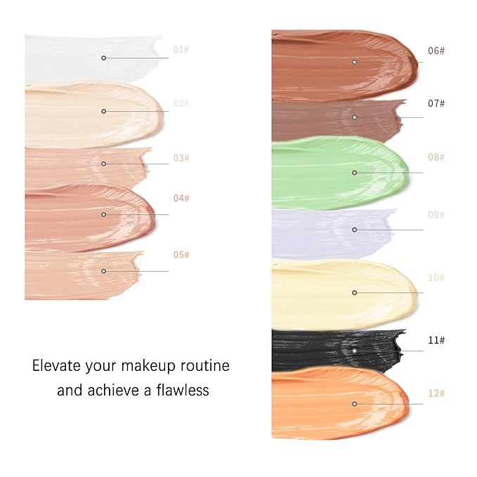 Mallofusa Single Color Face Makeup Concealer Foundation Palette Moisturizing 0.49oz (Black)-VivaGrace Women