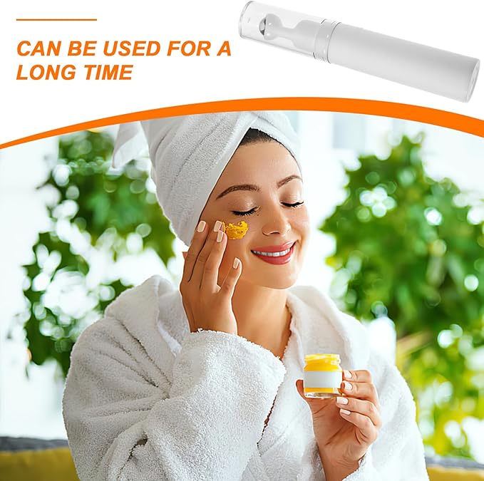 balacoo Creami Buttercream Essential Oil Eye Creams Refillable Cream Bottle Empty Roller Ball Applicator Eye Cream Applicator White Portable Acrylic Dispensing Bottle Travel-VivaGrace Women