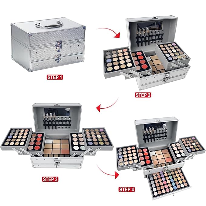 VERONNI 132 Colors All In One Makeup Palette For Women, Eyeshadow Makeup Palette Set, Professional Full Eye Makeup Kit Lipstick Concealer Contour Face Makeup Cosmetics Kit (132 colors)-VivaGrace Women