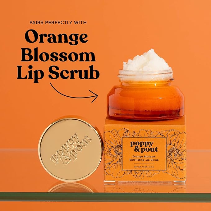 Poppy & Pout Orange Bloom Jumbo Lip Balm | All Natural Lip Balms & Moisturizers | Hydrates with Beeswax, Vitamin E, Organic Coconut Oil | Cruelty-Free | Lip Balm in Recyclable Cardboard Tube-VivaGrace Women