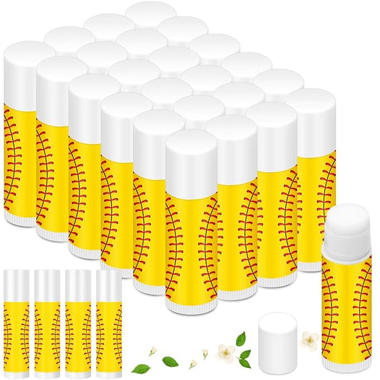 Demissle 24 Pcs Sports Team Gifts Sports Lip Balm Sports Party Favors Sports Theme Lipstick for Team Gifts(Softball)-VivaGrace Women
