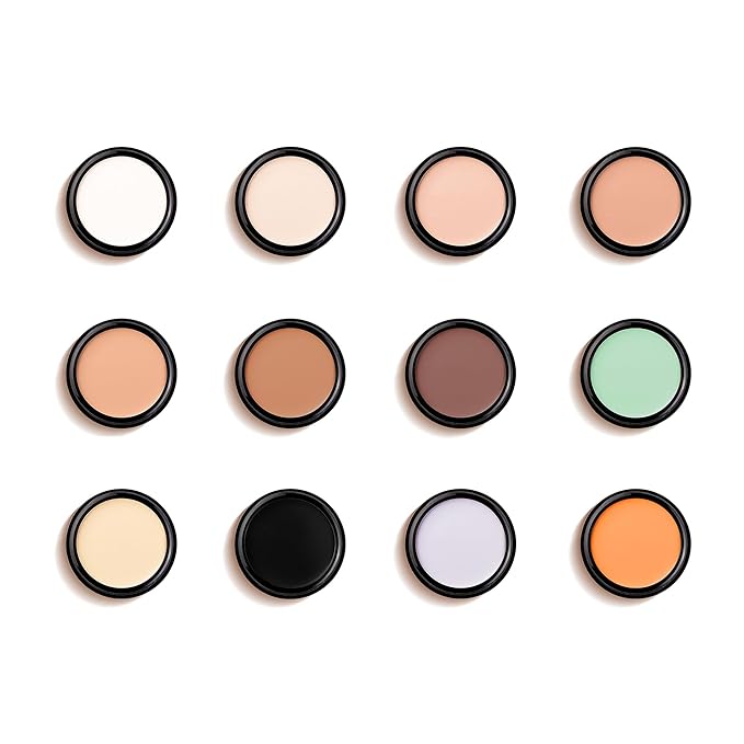Mallofusa Single Color Face Makeup Concealer Foundation Palette Moisturizing 0.49oz (Black)-VivaGrace Women