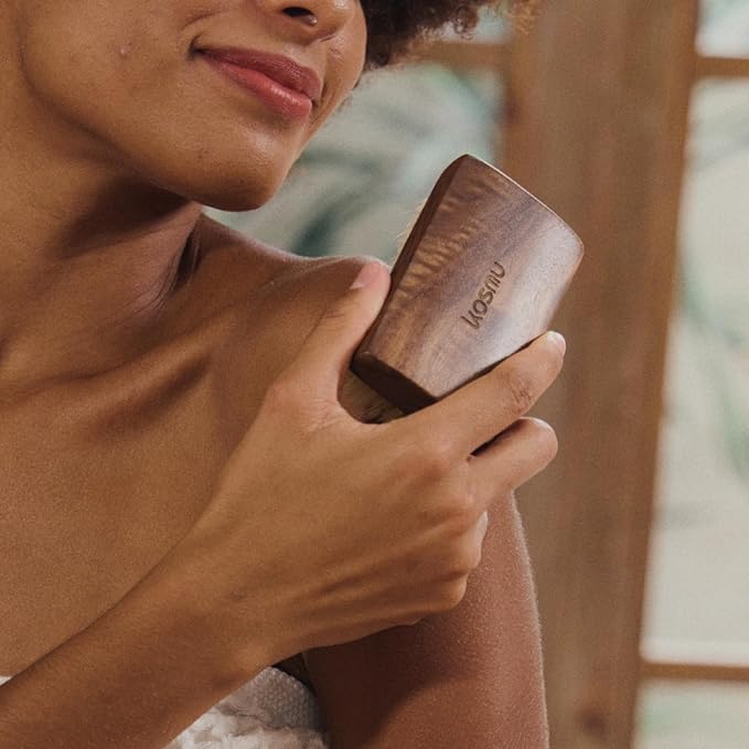 Luxury Natural Walnut Wood Boar Bristle Body Brush | Exfoliating & Detoxifying for All Skin Type | Sweeps Away Dead Skin Cells for Luminous, Smooth Skin | for Wet and Dry Use (Body Brush Set)-VivaGrace Women