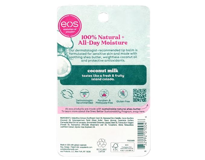 eos Coconut Milk Lip Balm 0.25 Oz. (Pack of 10)-VivaGrace Women