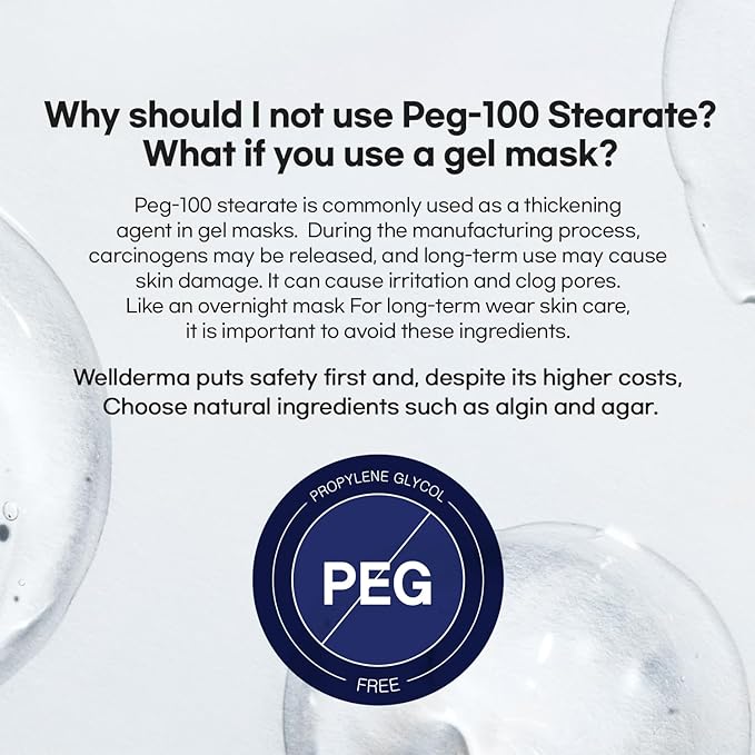 WELLDERMA Sapphire Collagen Face Mask Premium Impact Fitting Overnight Face Mask 16EA-Korean Face Sheet Mask for all skin type-Hydrating facial mask sheets-Patented Structure Hydrogel Type-Niacinamide-VivaGrace Women