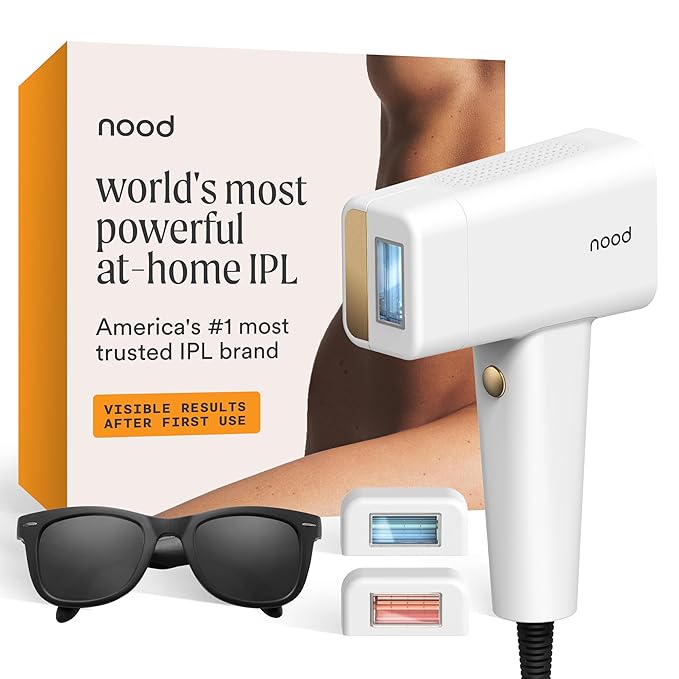 NEW Nood™ Flasher Pro — IPL Laser Hair Removal Device for Women & Men with Sapphire Cooling — Pain-free & Permanent, Visible Results After First Use & Works Everywhere Hair Grows — Gloss White-VivaGrace Women