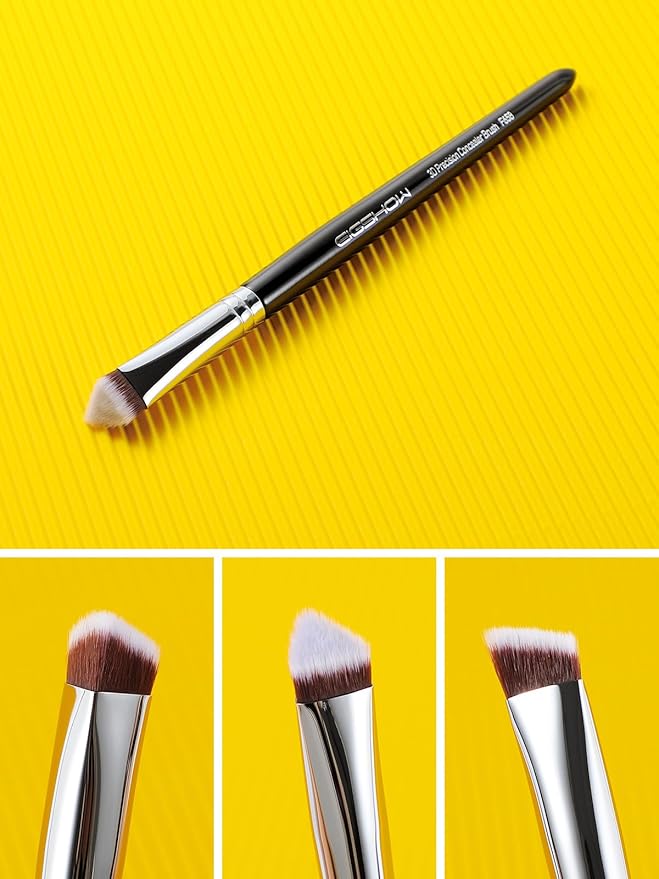 EIGSHOW Concealer Brush Under Eye, Small Triangle Brushes for Precise Coverage Dark Circles Blemishes Acne, Blending Cream and Liquid (F658)-VivaGrace Women