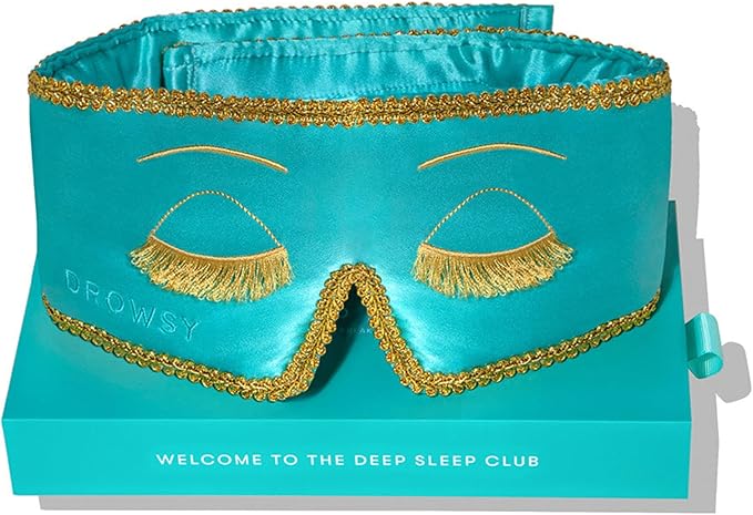 DROWSY Breakfast at Drowsy Silk Sleep Mask – 100% Pure Mulberry Silk, Total Blackout, Ultra-Soft & Skin Hydrating for Beauty Sleep & Relaxation, Fully Adjustable-VivaGrace Women