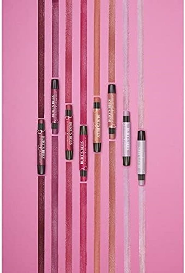 Burt's Bees Shimmer Lip Tint Set, Tinted Lip Balm Stick, Moisturizing for All Day Hydration with Natural Origin Glowy Pigmented Finish & Buildable Color, Rhubarb (4-Pack)-VivaGrace Women