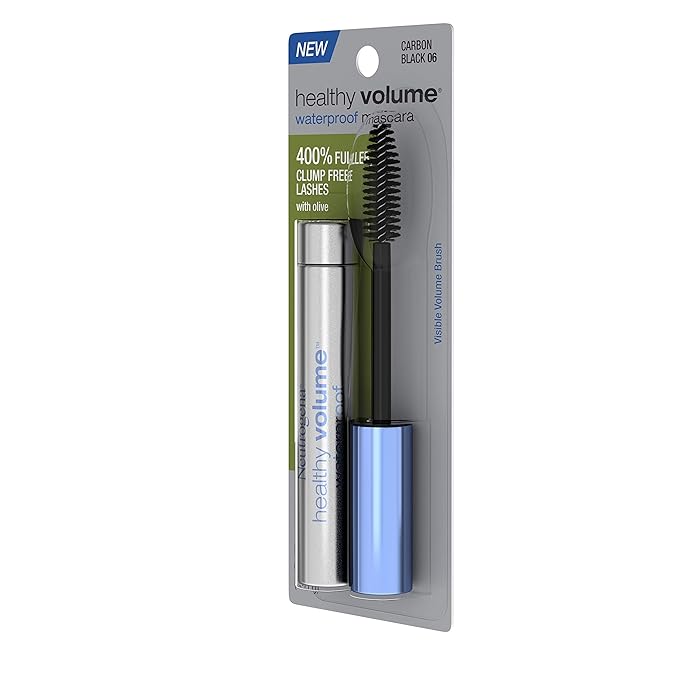 Neutrogena Healthy Volume Lash-Plumping Waterproof Mascara Volumizing And Conditioning Mascara With Olive Oil To Build Fuller Lashes Clump Smudge & Flake-Free Carbon Black 06 0.21 oz