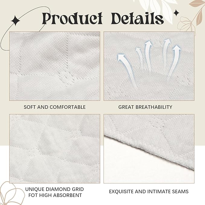 Toulite 10 Pcs Cotton Bra Liners 3 Layer Rectangle Under Bra Pads Sweat Liners for Women Sweating Supplies-VivaGrace Women