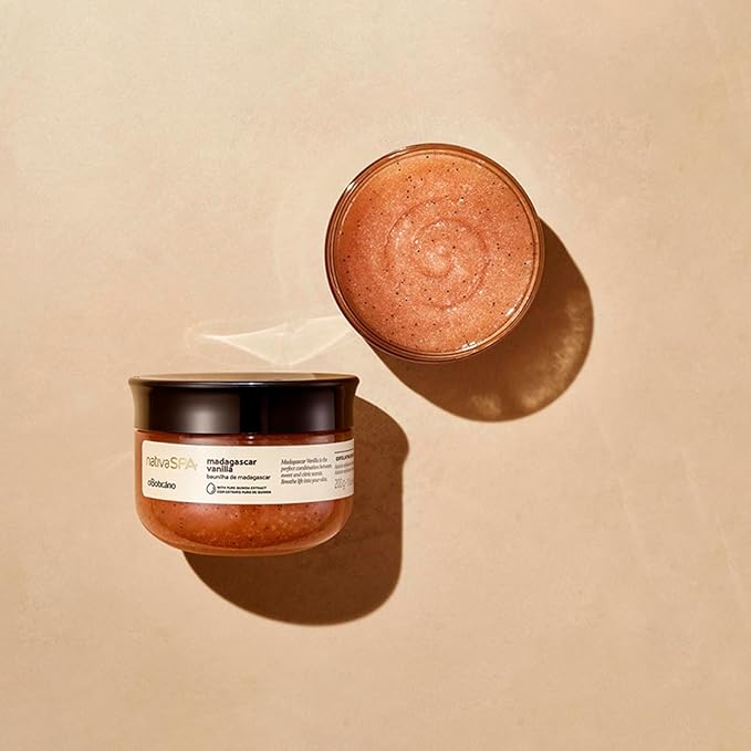 Nativa SPA by O Boticário Madagascar Vanilla Exfoliating Body Scrub, Hydrating & Anti Aging Gentle Exfoliator, 7 Ounce-VivaGrace Women