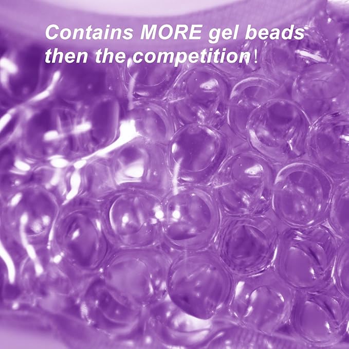 Ice Pack Face Eye Mask for Dark Circles and Puffiness,Gel Cold Cooling Face Mask for Migraines, Headache, Stress and Relaxation (Purple)-VivaGrace Women