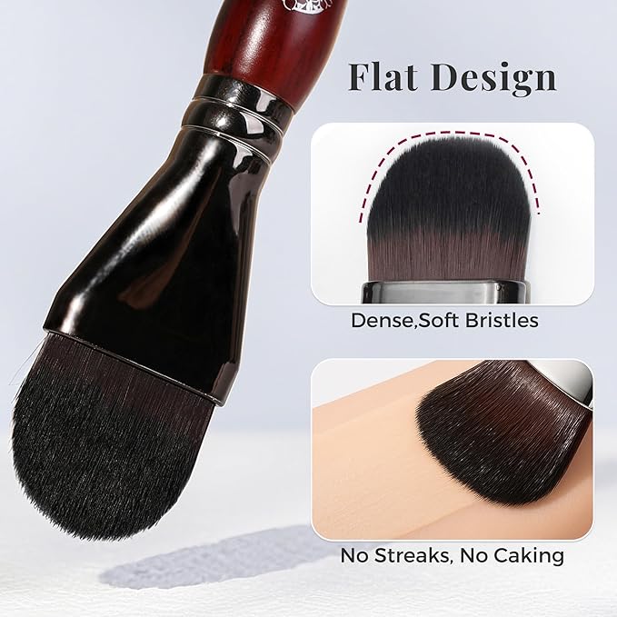 ENERGY Foundation Brush for Liquid Makeup DIY Facial Mask Premium Soft Bristles Contour Face Brush for Blending Liquid, Cream, Eye Mask, Under Eye Concealer Vegan Flat Cosmetic Makeup Tool-VivaGrace Women