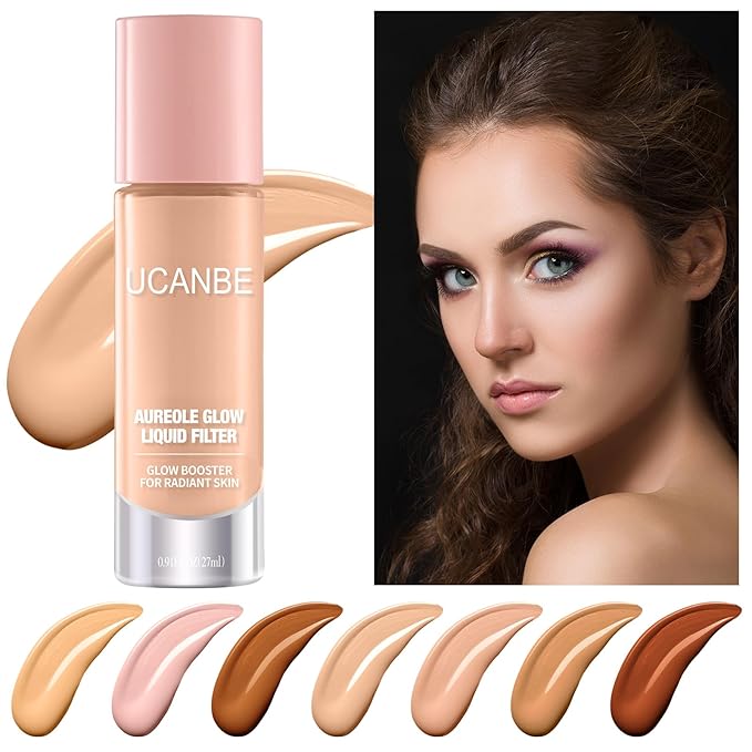 UCANBE Halo Glow Liquid Filter, Face Complexion Booster For Radiant Skin All Day Longwear, Soft-Focus Look Sodium Hyaluronate Vegan & Cruelty-Free - 0.91OZ Fair-VivaGrace Women