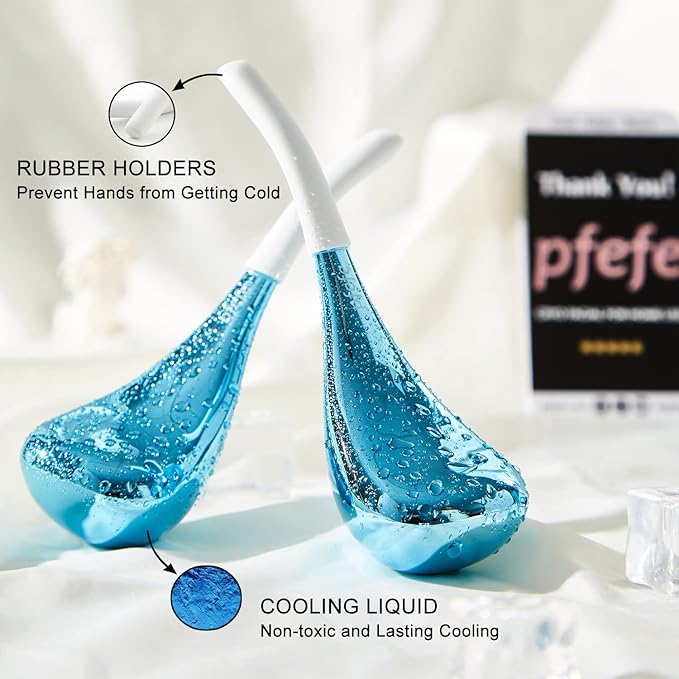 Cryo Sticks for Face, Ice Globes Cryo Globes for Facials, Esthetician Supplies Gifts, Unbreakable Stainless Steel Ice Roller Cooling Spa Balls with Storage Case-VivaGrace Women